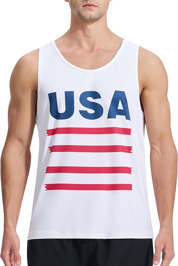 EZRUN Men's Quick Dry Sport Tank Top for Bodybuilding Gym Athletic Jogging Running,Fitness Training Workout Sleeveless Shirts
