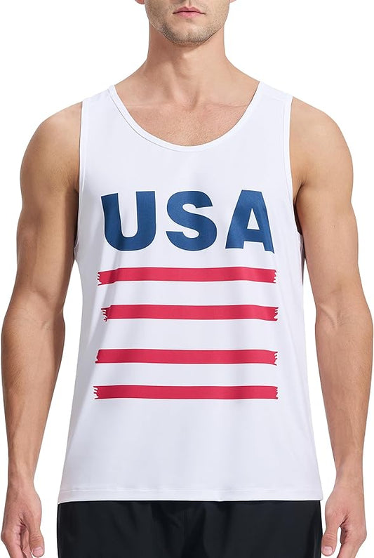 EZRUN Men's Quick Dry Sport Tank Top for Bodybuilding Gym Athletic Jogging Running,Fitness Training Workout Sleeveless Shirts