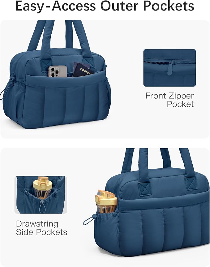 oscaurt Gym Bag for Women Lightweight Duffle Bag for Travel with Toiletry Pouch Water Resistant Carry On Weekender Overnight Duffel