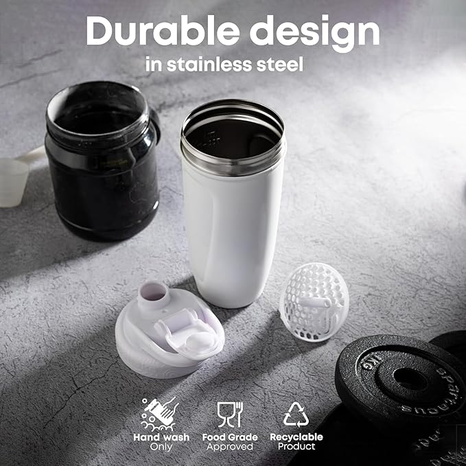 Smartshake Looney Tunes Reforce Stainless Steel Protein Shaker Bottle 900 ml | 30 oz - Leakproof Screw-on Lid - BPA Free – Unisex - Non Insulated (Tasmanian Devil)