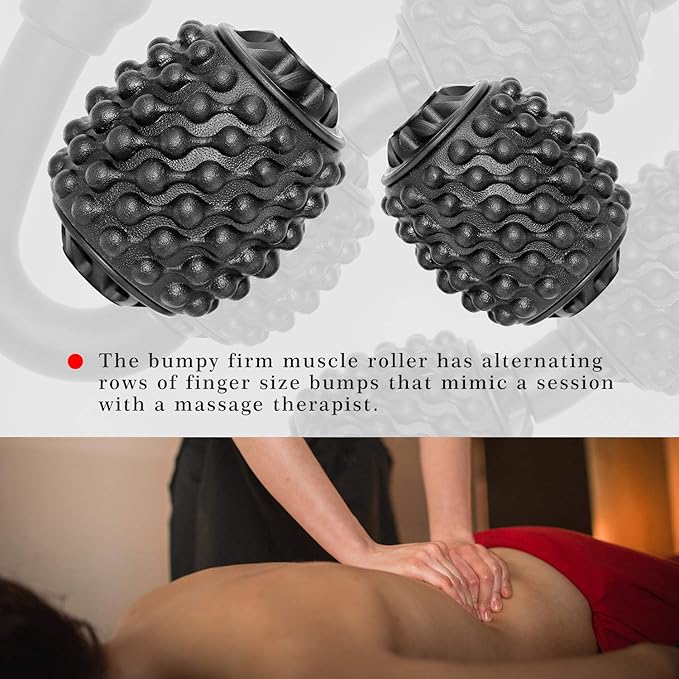 Cellulite Massage Tool Muscle Roller - Deep Fascia Massager & Dimpled Skin Remover for Legs, Thighs & Buttocks - Anti-Cellulite Roller, Smooth Skin, Pain Reliefs Black(Black - 4 Wheel)