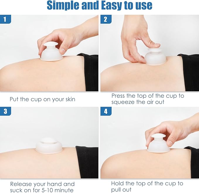 Silicone Cupping Therapy Sets 10pcs,Professional Vacuum Cupping for Myofascial Massage/Joint Pain/Anti Cellulite/Deep Muscle Relief & More (10pcs,White)