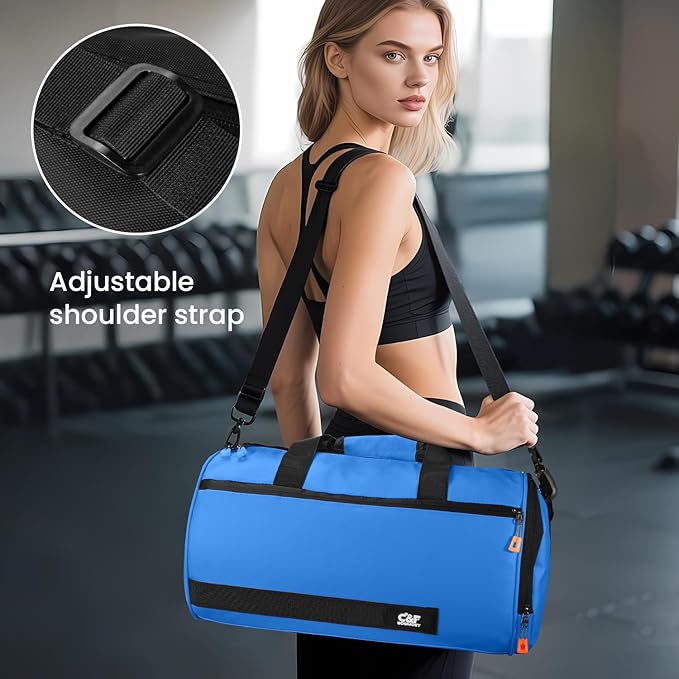 C&F BOGMOST Small Travel Duffel Bag,Compact Sports Small Gym Bag with Shoes Compartment,Lightweight Duffel Bag for Men & Women,Personal Item Travel Bag Weekender Bags for Travel Sports Gym-Royal Blue
