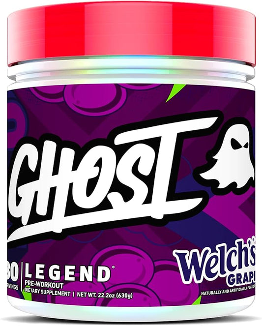 GHOST Legend Pre-Workout Powder, Welch's Grape - 30 Servings – Pre-Workout for Men & Women with Choline, L-Citrulline, & Beta Alanine for Energy & Focus