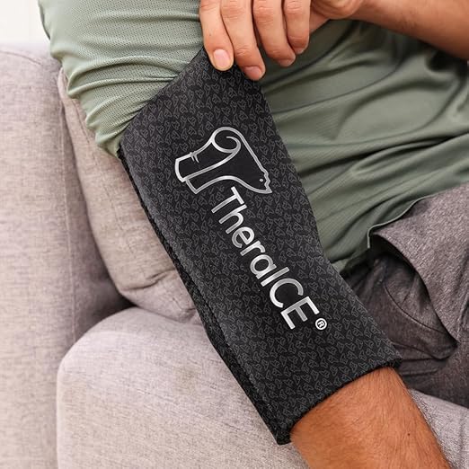 TheraICE Elbow Ice Pack Compression Sleeve for Injuries (PRO Elbow Sleeve, Small/Medium)