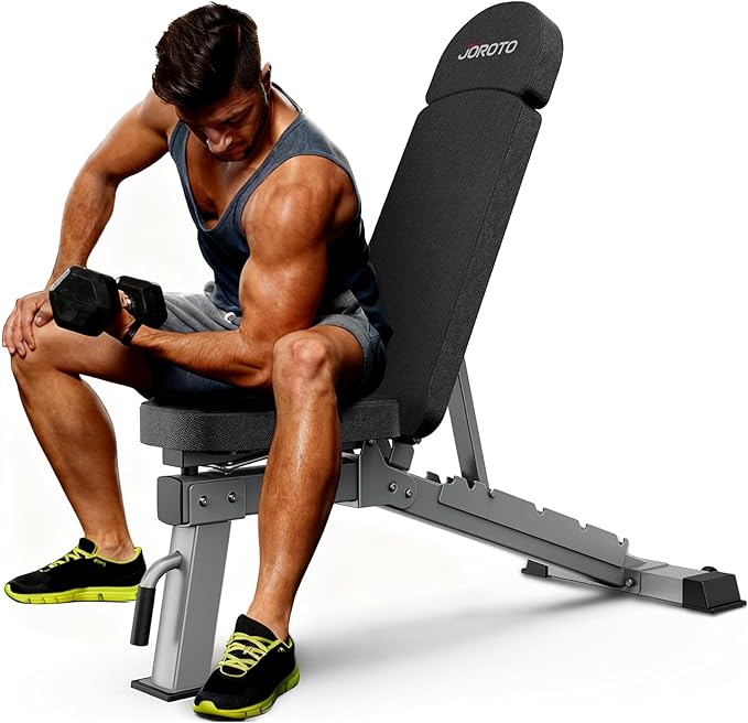 JOROTO MD80 Weight Bench, 1300 LB Heavy Duty Workout Bench Press for Home Gym, Adjustable Positions Strength Training, Adjustable Weight Bench with Wheels and Extended Backrest | Multiple Positions