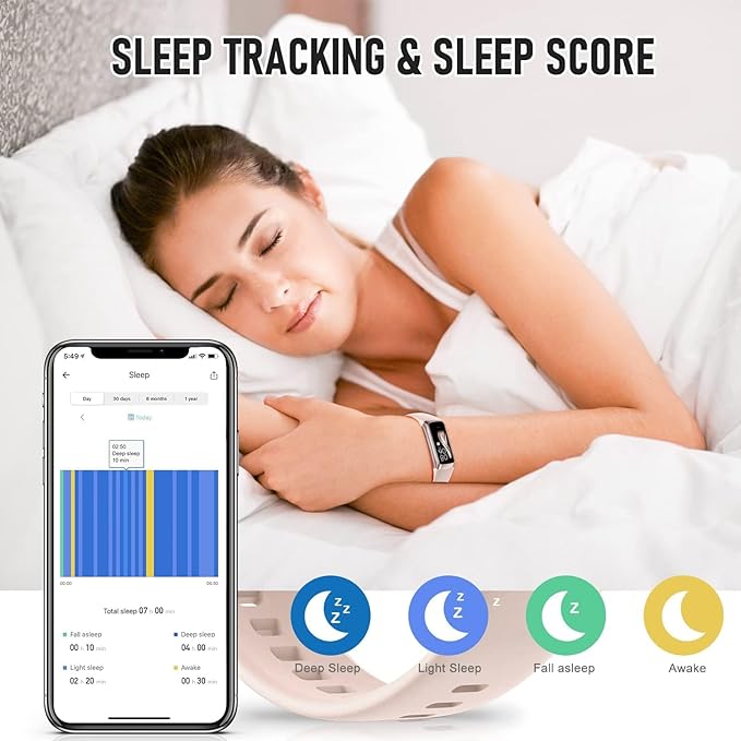 Fitness Tracker, Step Tracker with 24/7 Heart Rate, Blood Pressure, Activity Tracker with 1.1" AMOLED Touch Color Screen, Pedometer Sleep Calorie Tracker Counter, Fitness Watch for Android iOS