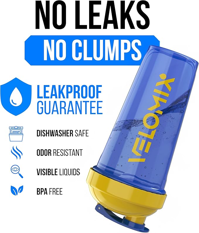 VELOMIX -2 Pack- 28 oz Protein Shaker Bottles for Protein Mixes - 2x Wire Whisk | Leak Proof Shaker Cups for Protein Shakes | Protein Shaker Bottle Pack (Stand Strong Pack)