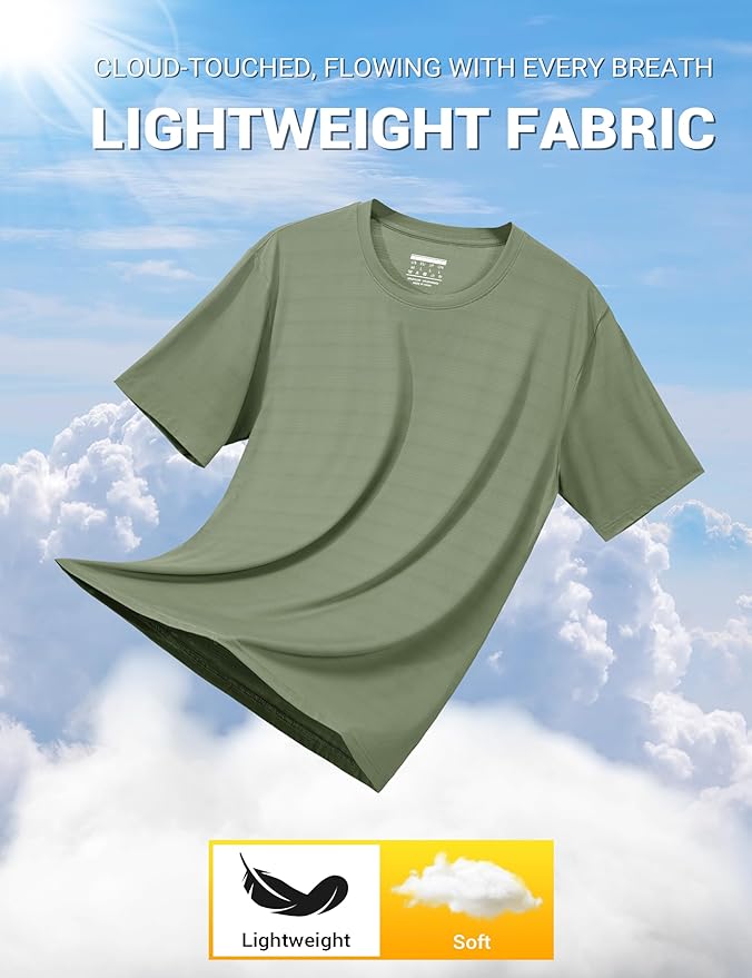 TACVASEN Men's Lightweight Athletic T-Shirts Quick Dry Workout Gym Tops Short Sleeve Running Tee Shirt Performance Activewear