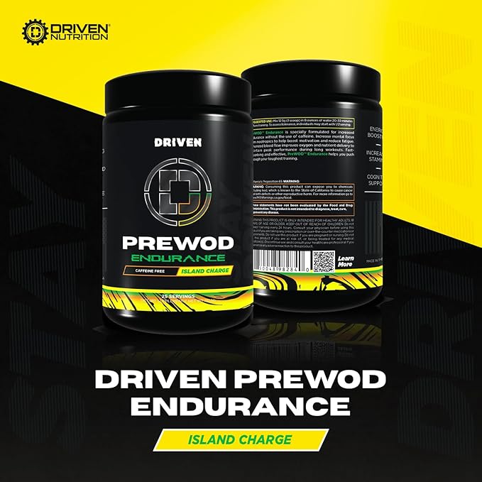 Driven PREWOD Caffeine-Free Pre-Workout – 25 Servings – Stimulant-Free Supplement with Beta-Alanine, Citrulline & Electrolyte Support – Focus, Endurance & Strength for High-Intensity Training