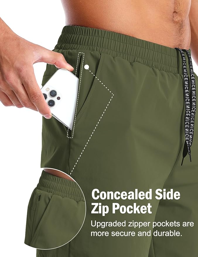 Aolesy Men's 5''/7'' Running Shorts Quick Dry Workout Gym Shorts with Pockets, Tennis Training Athletic(Linerless & Liner)