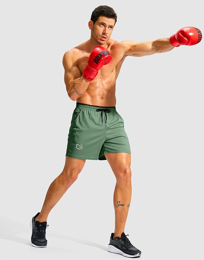 G Gradual Men's Running Athletic Shorts with Zipper Pocket 5"/ 7" Lightweight Quick Dry Gym Workout Shorts for Tennis Active