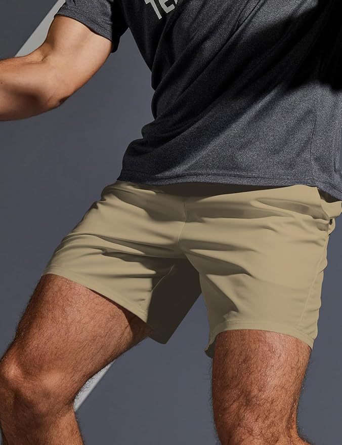Aolesy Men's 5''/7'' Running Shorts Quick Dry Workout Gym Shorts with Pockets, Tennis Training Athletic(Linerless & Liner)