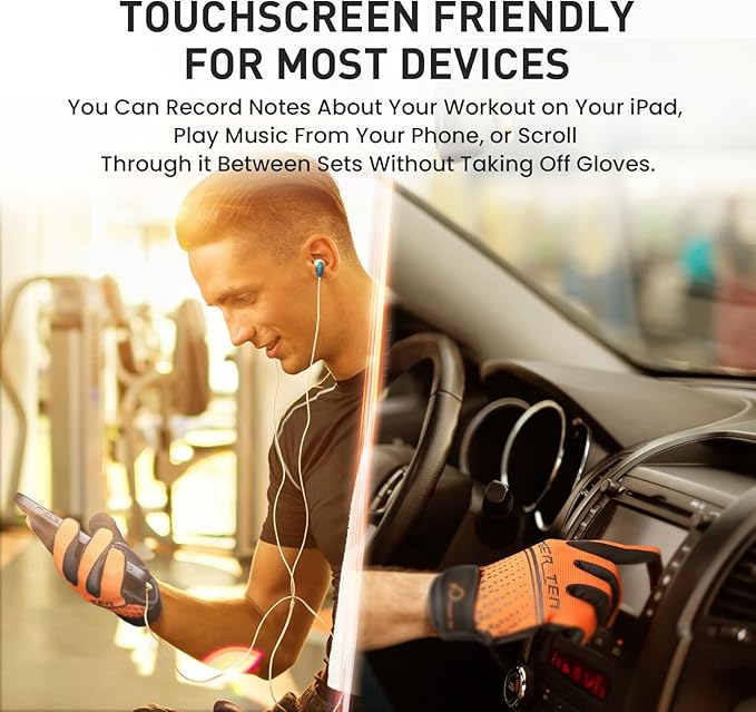 Full Finger Workout Gloves Weight Lifting Touchscreen for Men Women with Padding, Full Hand Gym Exercise Gloves Male Female, Non Slip Fitness Gloves Extra Grip for Cycling Climbing Hiking