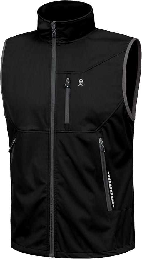 Little Donkey Andy Men's Lightweight Softshell Vest Windproof Sleeveless Jacket for Travel Hiking Running Golf
