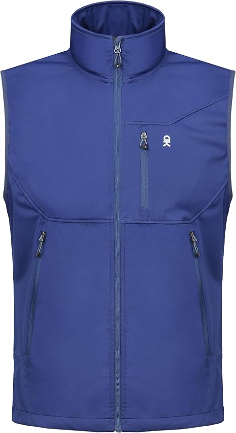 Little Donkey Andy Men's Lightweight Softshell Vest Windproof Sleeveless Jacket for Travel Hiking Running Golf