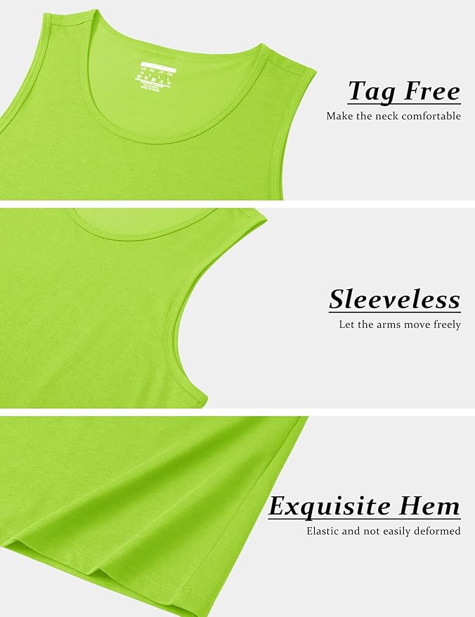 MAGCOMSEN Men's UPF 50+ Tank Top Gym Workout Sleeveless Muscle Shirts Sun Protection Cut Off Shirts Summer Sleeveless T Shirt
