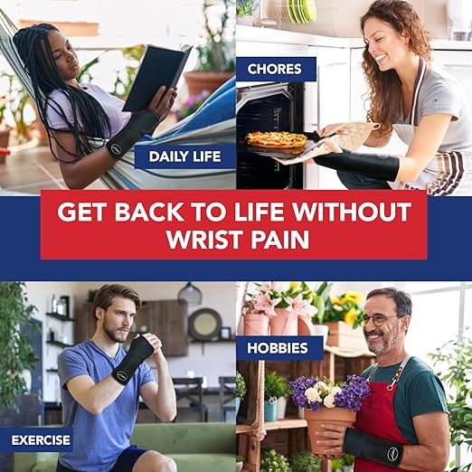 Dr. Arthritis Day & Night Support Carpal Tunnel Wrist Brace, Adjustable Hand Splint with Cushion Padding for Wrist Pain Relief, Right & Left Carpal Tunnel Wrist Brace, Fits Both Hands (1 Pack)