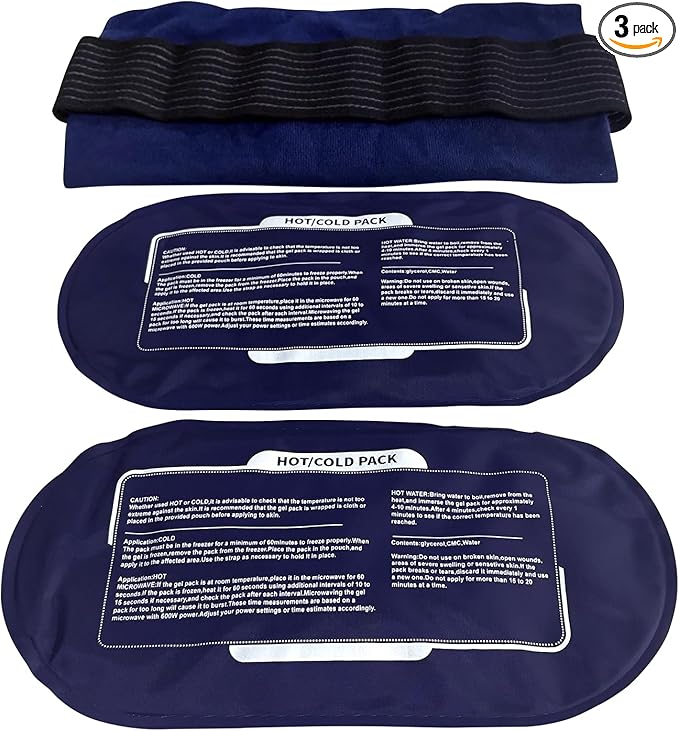 World-Bio Ice Pack for Sports Injuries,Reusable Ice Packs with Adjustable Straps for Muscle Pain, Swelling, Multifunctional Hot and Cold Compress for Knee, Shoulder, Arm, Leg,Back,Head,Ankle