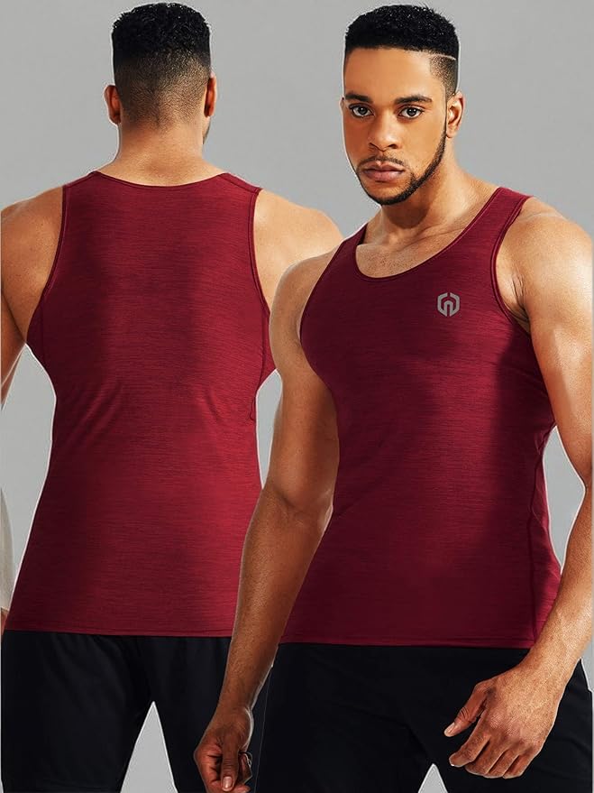 NELEUS Men's 3 Pack Dry Fit Compression Tank Top