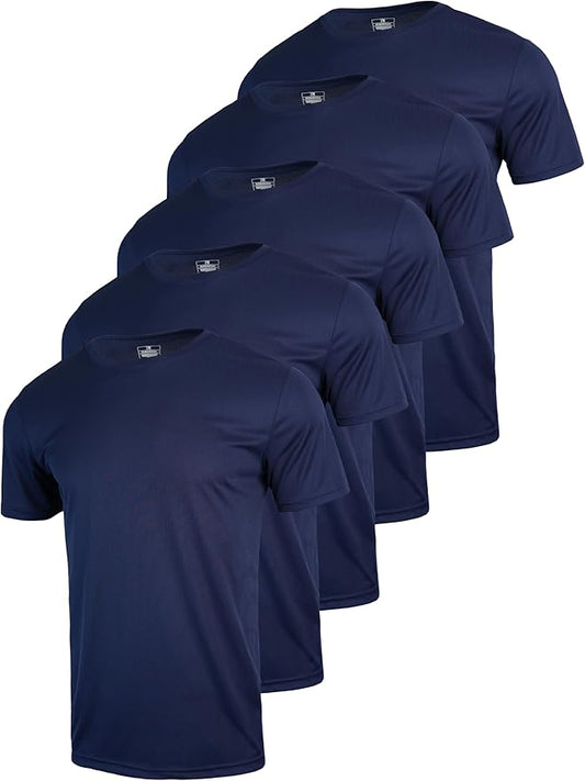 3 & 5 Pack Shirts for Men Moisture Wicking Workout Performance Dry Fit Mesh Gym Athletic Running T-Shirt