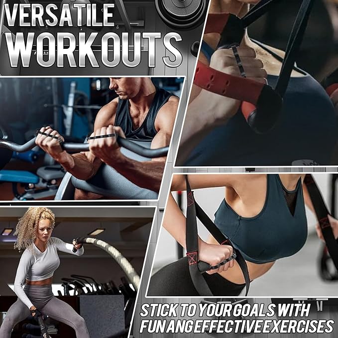 Workout Gloves for Men and Women,Anti-Slip Workout Grips,Rubber Gym Grips Pads for Palm Protection with Storage Box(Black)