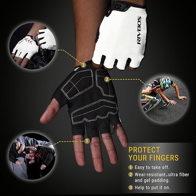 RIVBOS Cycling Gloves Bike Gloves for Men Women with Anti-Slip Shock-Absorbing Pad for Bicycle/Workout/Road Bike/Gym/Driving CHG001
