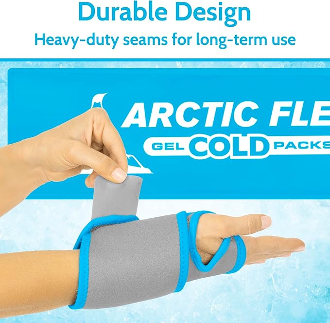 Arctic Flex Gel Replacement Packs - Reusable Hot & Cold Gel Ice Packs for Wrist, Injuries & Swelling - Flexible Therapy Compression Wrap - Athletic, Women, Men