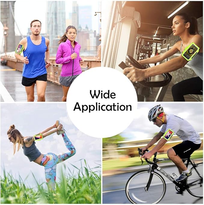 Cell Phone Running Armband with Zipper Pocket Armband Case Running Holder for iPhone 16 Pro Max/15/14 Pro Max/13/12 /11 Pro Max/XS/XR,Galaxy S20 S10,Sweatproof Arm Band with Card/Key Bag