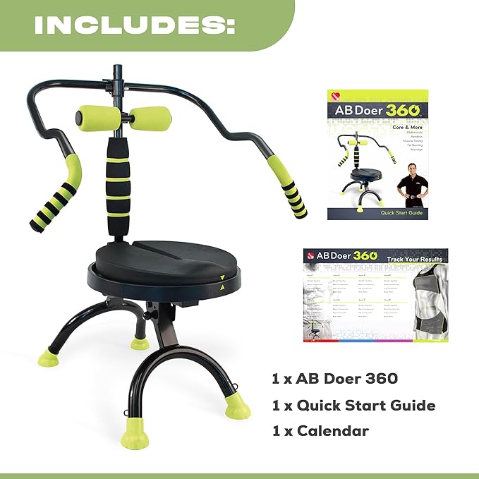 AB Doer 360 - Ab Fitness Machine System Provides An Abdonimal And Muscle Activating Workout with Aerobics to Burn Calories and Workout