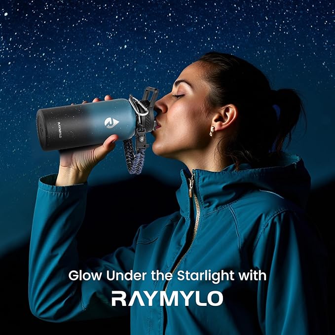 32oz Insulated Water Bottle, Triple Wall Vacuum Stainless Steel Water Bottles - Keeps Cold 48H, Reusable Metal water flask Jug for Gym, Sports, Camping, Hiking,Travel, Starry Sky-Indigo/Black