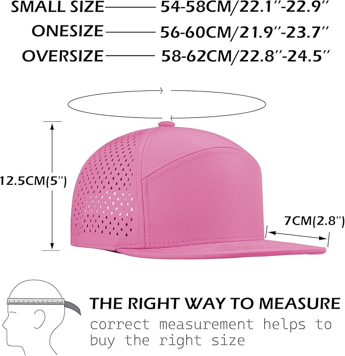 Performance Snapback Hats for Men Women,Flat Bill Cap,Golf,Running,Workout