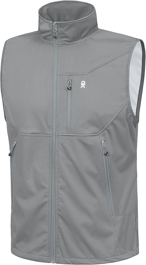 Little Donkey Andy Men's Lightweight Softshell Vest Windproof Sleeveless Jacket for Travel Hiking Running Golf