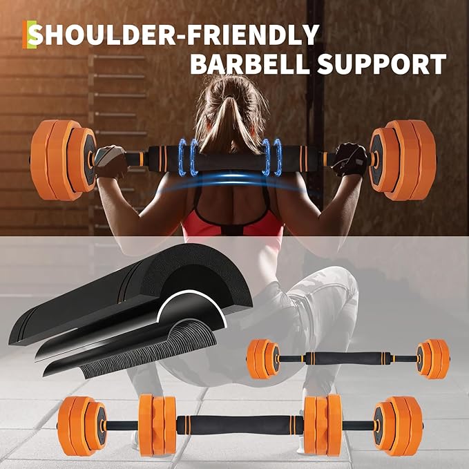 GarveeLife 4-in-1 Adjustable Dumbbell Set, Weight Set Used as Dumbbell, Barbell, Kettlebells & Push up Stand, Home Gym Fitness Exercise Equipment for Men Women