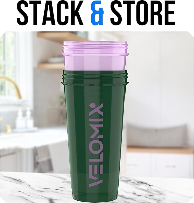 VELOMIX -2 Pack- 28 oz Protein Shaker Bottles for Protein Mixes - 2x Wire Whisk | Leak Proof Shaker Cups for Protein Shakes | Protein Shaker Bottle Pack (Flower Set)