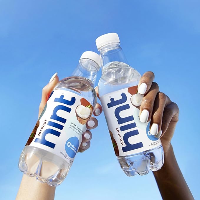Hint Fruit-Infused Bottled Water, Coconut - Sugar Free Flavored Water with Zero Calories, Naturally Flavored, and No Artificial Sweeteners - 16 Fl Oz (Pack of 24)