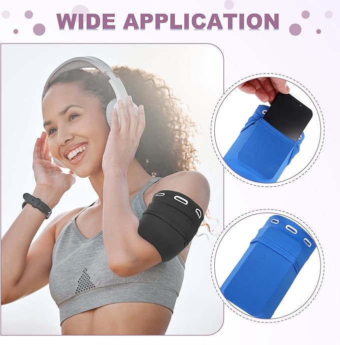 PATIKIL Universal Running Armband Sleeve 6.69"x4.33", Cell Phone Arm Bands Sleeve with Zipper Pocket for Key Earphones Credit Cards Sports Gym Workouts Exercise (M, Gray)