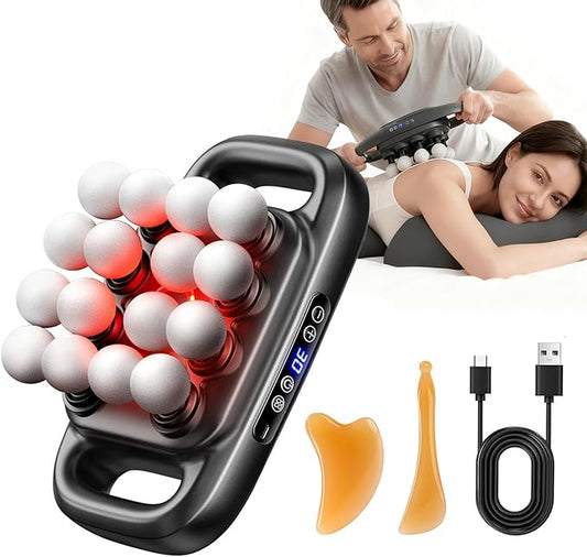 Verniqo Massager, Husband 2.0 by VerniqoHealth, 16 Head Massage Gun Deep Tissue Percussion Massager with 3 Modes & 30 Intensities, Best Gift for Back, Shoulders, Body Muscle Pain Relief (Black)