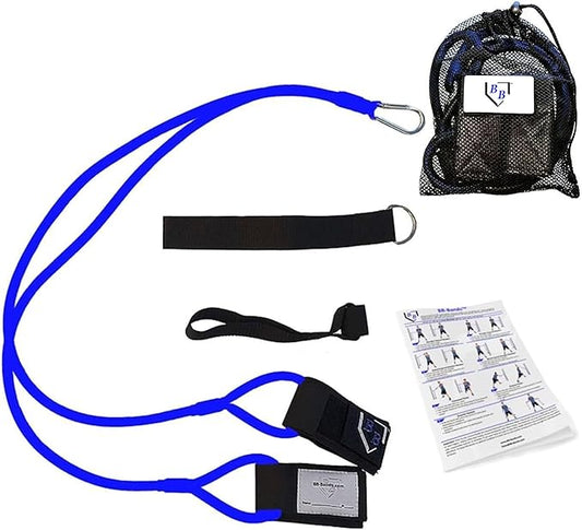 BB Bands Baseball Softball Resistance Training Bands - Arm Strength, Pitching Conditioning Equipment, 3 Strengths (Youth, Adult, Heavy), 7 Colors, Includes Anchor Strap, Door Mount, Bag, Workout Guide