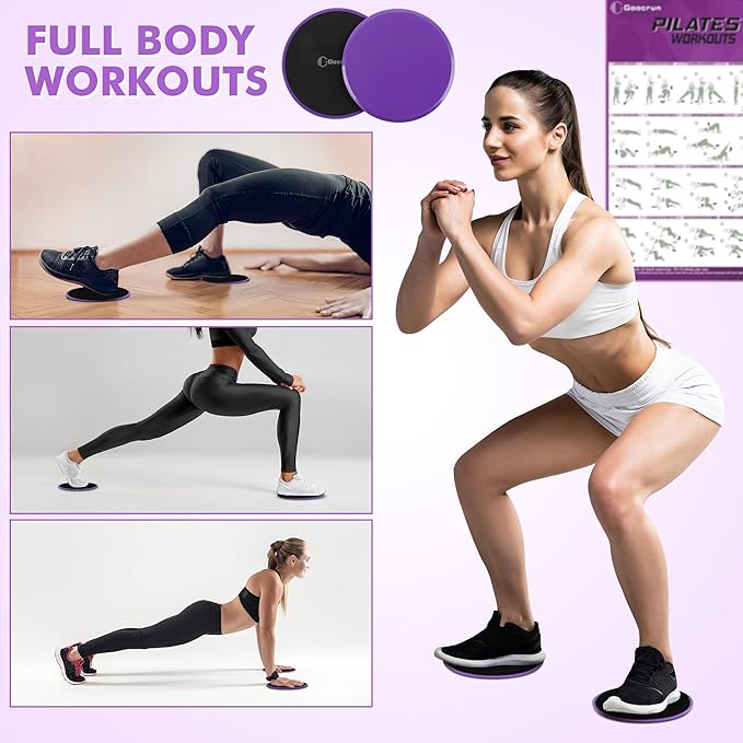 Pilates Ring Set with Resistance Bands Set, Pilates Ball, Sliding Disks β Workout Equipment Home Gym Includes Complete Fitness Poster