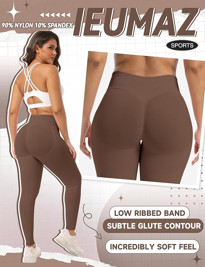 Scrunch Butt Lifting Leggings for Women Gym Seamless Workout Leggings Mid Low Waist Tummy Control Yoga Pants
