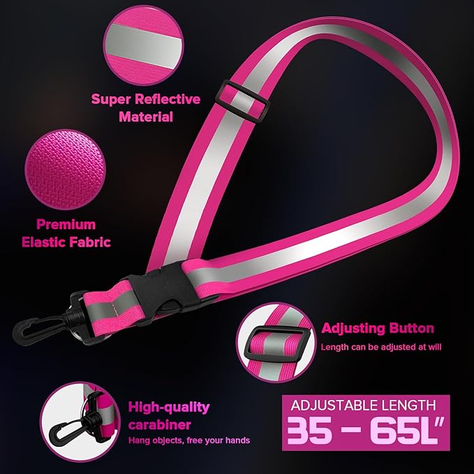 Reflective Sash for Walking at Night, High Visibility Reflective Running Gear Night Walking Safety Gear for Men Women Kids, Reflective Sash with 2 Pcs Reflective Armbands for Running Walking