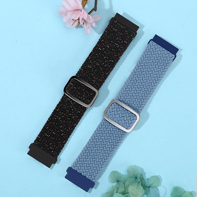 2 Pack Quick Release Braided Bands - 18mm 19mm 20mm 22mm 24mm Solo Loop Adjustable Soft Band for Women Men