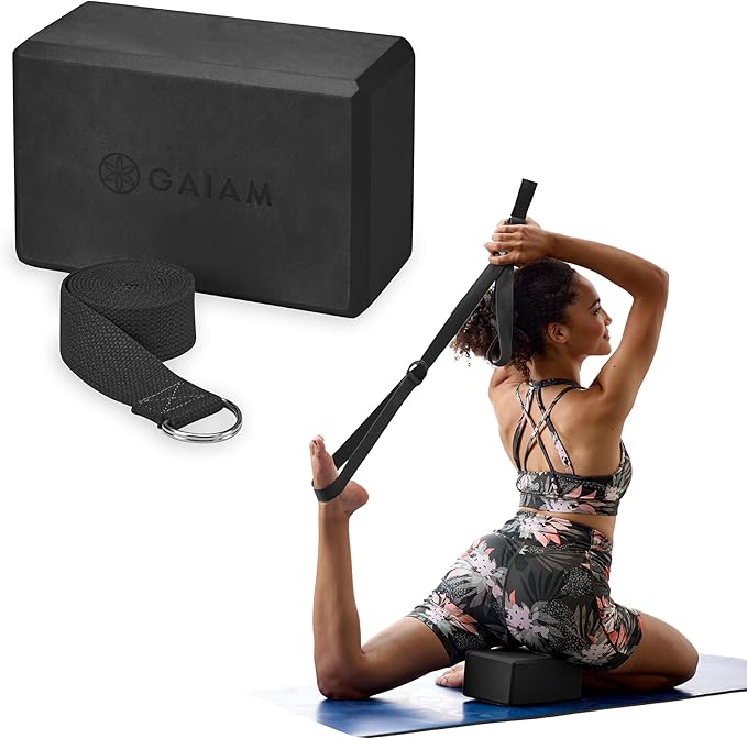 Gaiam Yoga Block - Supportive Latex-Free Eva Foam - Soft Non-Slip Surface with Beveled Edges for Yoga, Pilates, Meditation - Yoga Accessories for Stability, Balance, Deepen Stretches