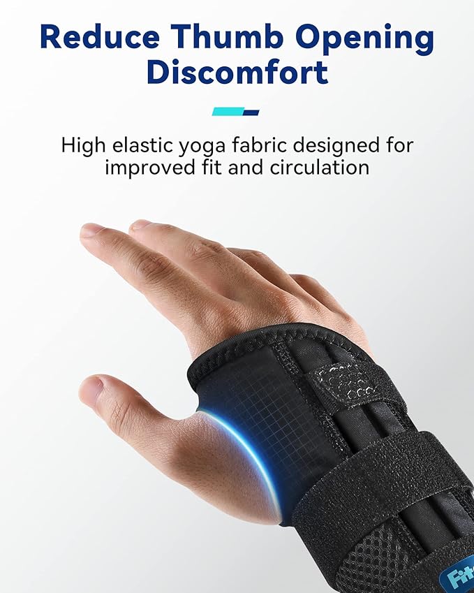 Carpal Tunnel Wrist Brace Night Support with 3 Metal Splints and Soft Thumb Opening for Sleeping, Adjustable Wrist Support Hand Brace for Tendonitis Arthritis Sprains, 1 Unit,Right Hand