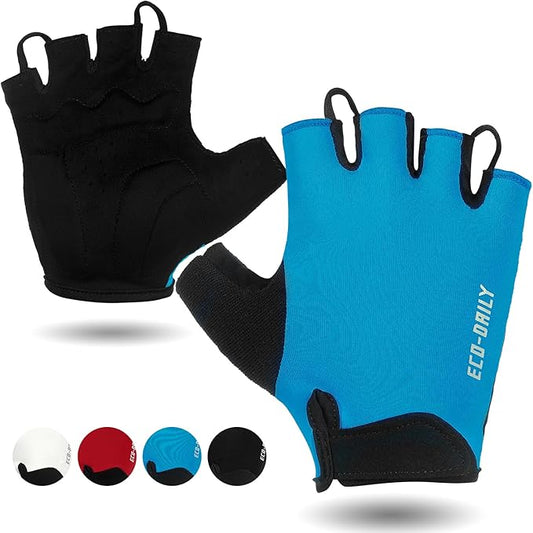 Cycling Gloves for Men Women Padded Mountain Bike Gloves Lightweight Half Finger Gloves Anti-Slip Shock-Absorbing for MTB Road Biking Fitness