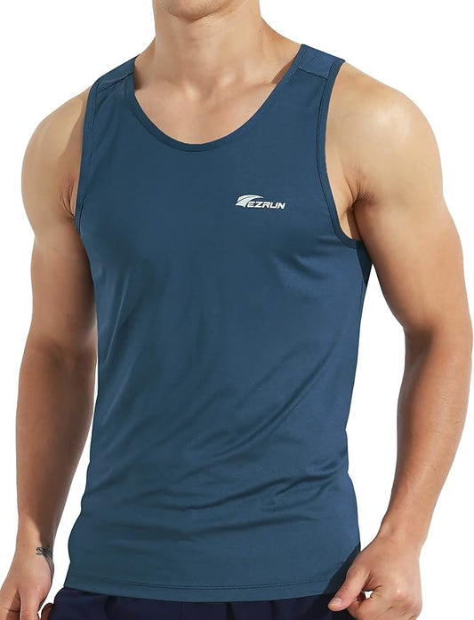EZRUN Men's Quick Dry Sport Tank Top for Bodybuilding Gym Athletic Jogging Running,Fitness Training Workout Sleeveless Shirts