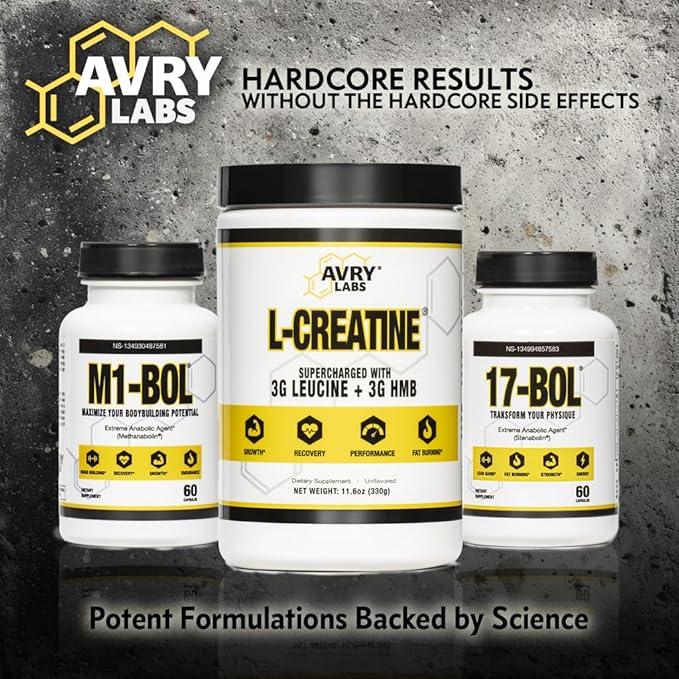 L-CREATINE Supplement: Creatine Monohydrate w/Leucine Amino Acid and HMB – Supports Muscle Mass, Strength, Recovery & Performance + Reduce Fat – Vegan, 11oz (330g) Powder