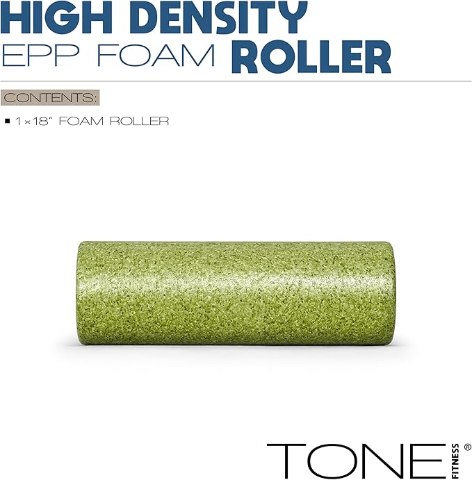 Tone Fitness High Density EPP Foam Exercise Foam Roller for Yoga, Pilates, Stretching, Massage, and Recovery | Multiple Sizes and Colors