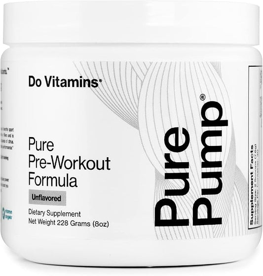 Do Vitamins - PurePump Unflavored All-Natural Pre Workout Powder for Men & Women - Clean Preworkout with Creatine, BCAA, Beta Alanine - Best for Energy, Focus & Pump - Vegan, Keto, Paleo 30 Servings